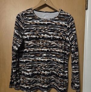 Camo style Black and Tank pull over top  size L